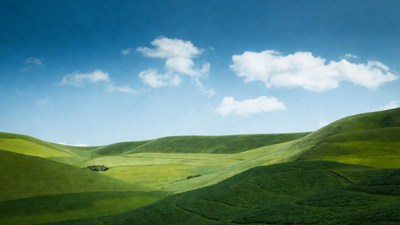 Green Rolling Hills Landscape