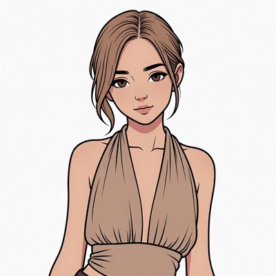 Anime girl in halter top