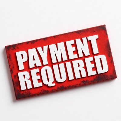 Payment Required Red Sign