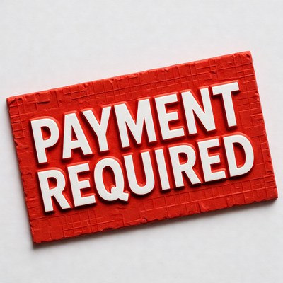 Payment Required Red Sign