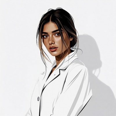 Beautiful woman in white blazer