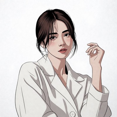 Asian woman in white blazer