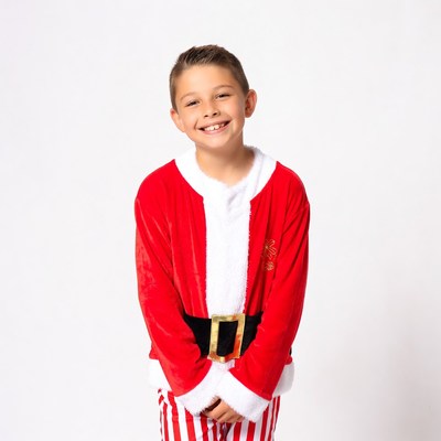 Boy in Santa Claus costume