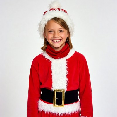 Girl in Santa Claus costume