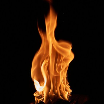 Burning Flames on Black Background