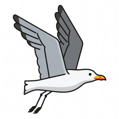 Flying Seagull Illustration