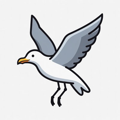 Flying Seagull Illustration