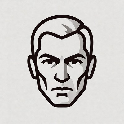 Intense man portrait illustration