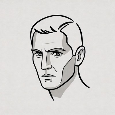 Line art portrait of man