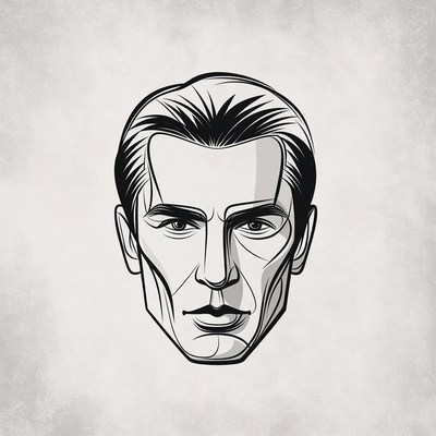 Man's face line art illustration