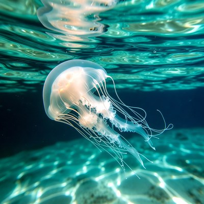 Translucent Jellyfish in Turquoise Water