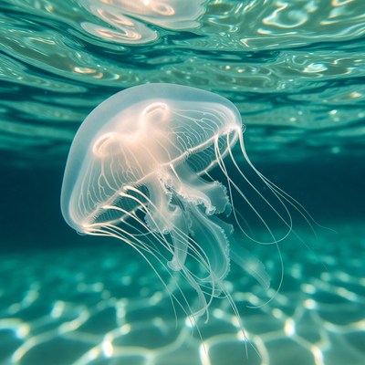 Transparent jellyfish underwater