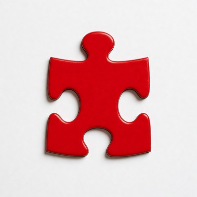 Red puzzle piece isolated