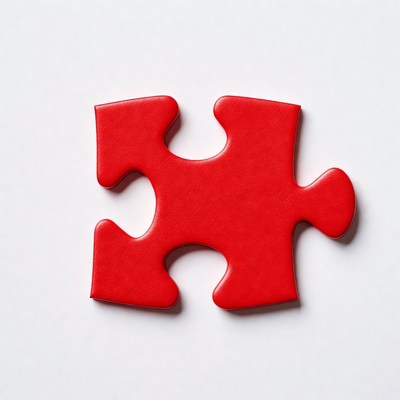 Red jigsaw puzzle piece