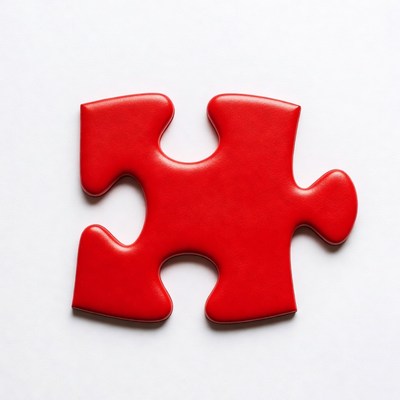 Red jigsaw puzzle piece