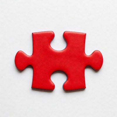 Red jigsaw puzzle piece