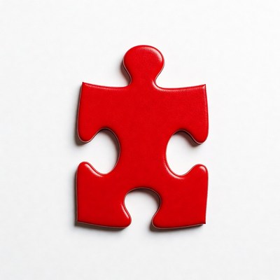 Red puzzle piece on white