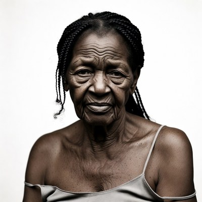 Elderly African woman with braids