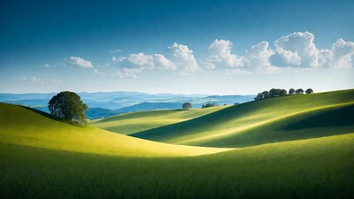 Rolling Green Hills Landscape