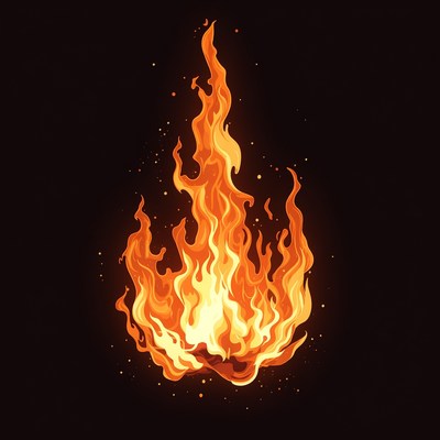 Burning Flames Illustration
