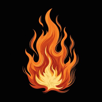 Flaming Fire Illustration