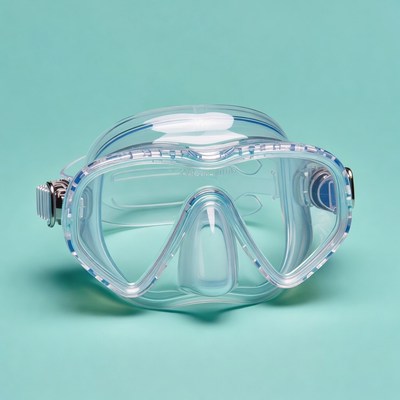Clear diving mask isolated