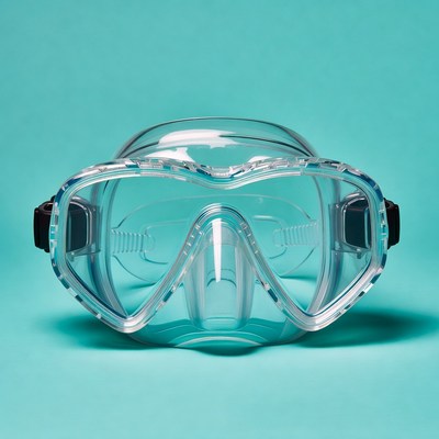 Clear scuba diving mask
