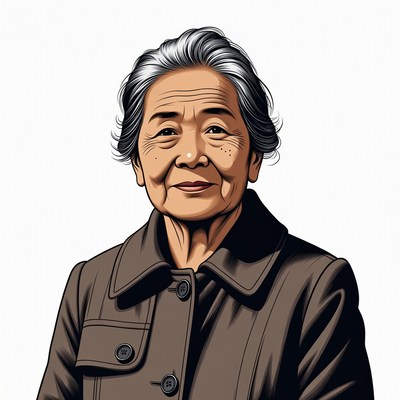 Elderly Asian woman portrait
