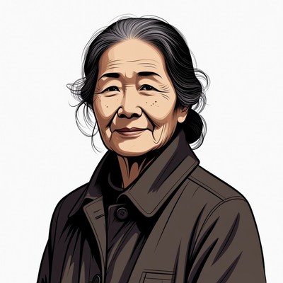 Elderly Asian woman portrait
