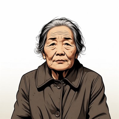 Elderly Asian woman portrait