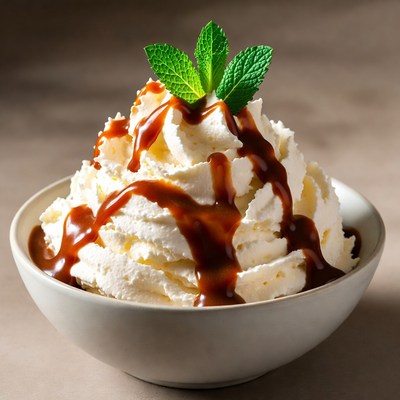 Whipped Cream with Caramel Drizzle