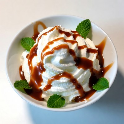 Whipped Cream with Caramel Sauce