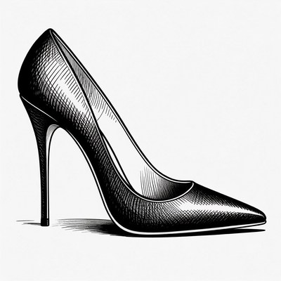 Black High Heel Shoe Illustration