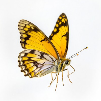 Yellow butterfly with black spots