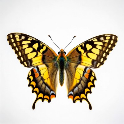 Yellow butterfly with black wings