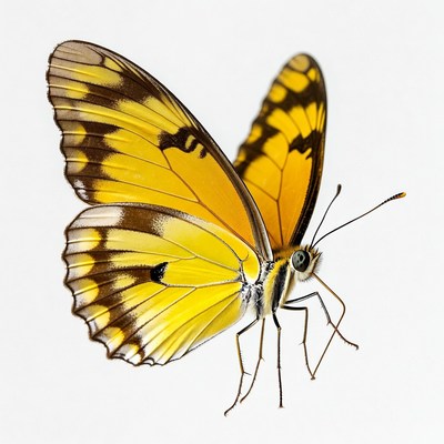 Yellow butterfly with black spots
