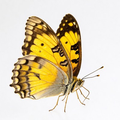 Yellow butterfly with black spots