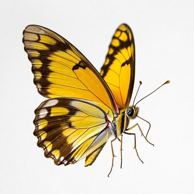 Yellow Butterfly with Black Wings