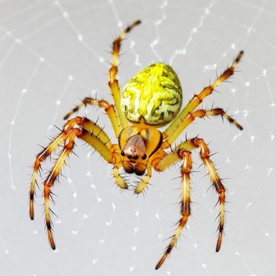 Yellow garden spider on web