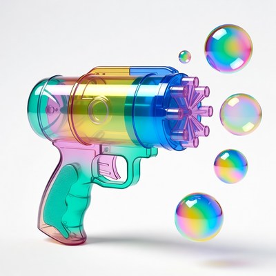 Colorful Bubble Gun Shooting Bubbles