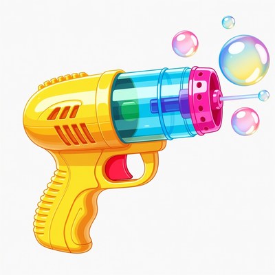 Yellow Bubble Gun with Bubbles
