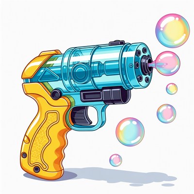 Colorful Bubble Gun Shooting Bubbles