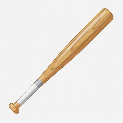 Wooden Baseball Bat Illustration