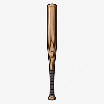 Wooden Baseball Bat Illustration