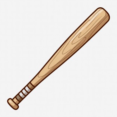 Wooden Baseball Bat Illustration