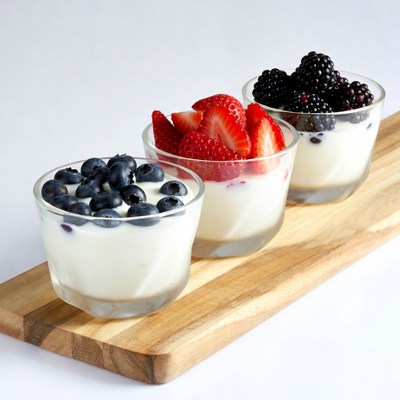 Yogurt with Blueberries Strawberries Blackberries