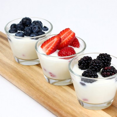 Yogurt Cups with Berries on Board