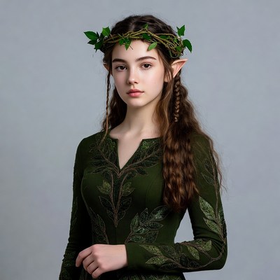 Elf girl with ivy crown