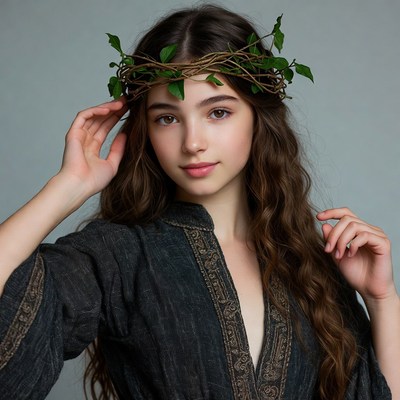 Girl with Ivy Leaf Crown