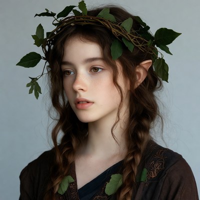 Girl with Ivy Crown and Elf Ears